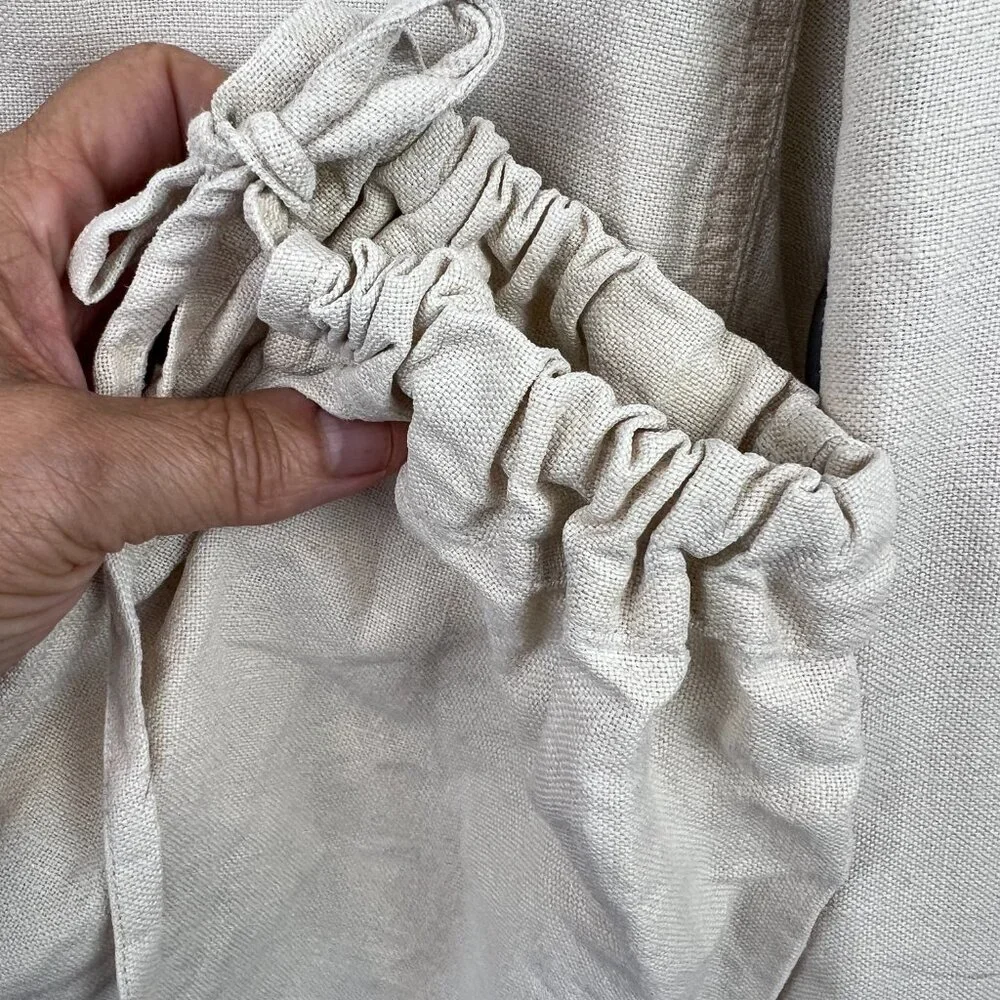 Banana Republic Linen Ankle Pant Jogger Ankle‎ Ties Size 2 Oatmeal